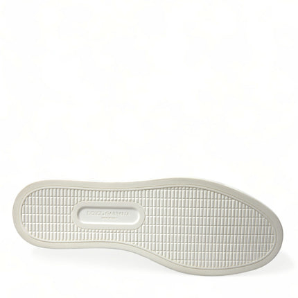 Dolce & Gabbana White Bordeaux Leather Logo Low Top Sneakers Shoes