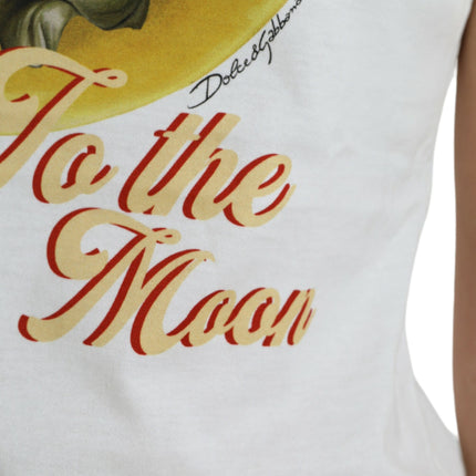 Dolce & Gabbana White Bring Me To The Moon T-shirt Top