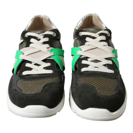 Dolce & Gabbana Multicolor Leather Suede Low Top Sneakers Shoes