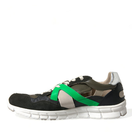 Dolce & Gabbana Multicolor Leather Suede Low Top Sneakers Shoes