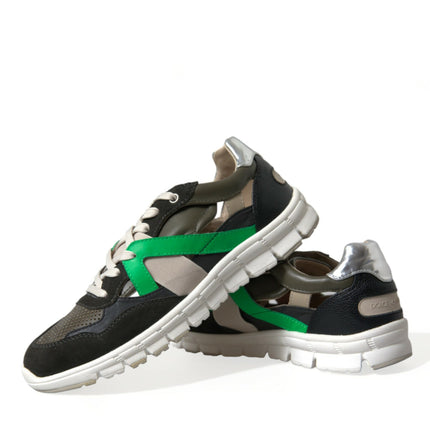 Dolce & Gabbana Multicolor Leather Suede Low Top Sneakers Shoes