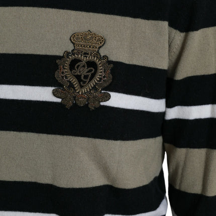 Dolce & Gabbana Multicolor Stripe Wool Logo Pullover Sweater