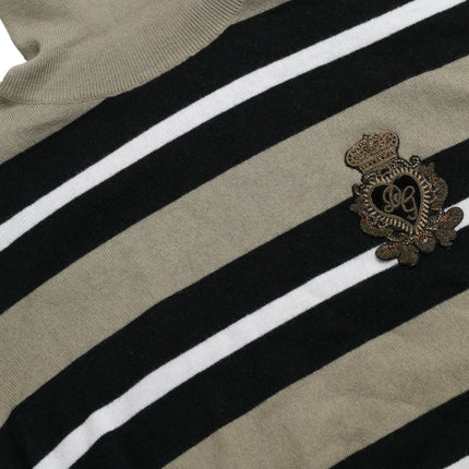 Dolce & Gabbana Multicolor Stripe Wool Logo Pullover Sweater