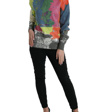 Dolce & Gabbana Multicolor Mohair Turtleneck Pullover Sweater