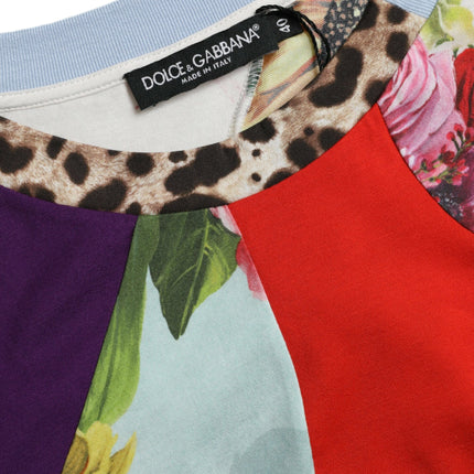 Dolce & Gabbana Multicolor Patchwork Cotton Silk Blouse Top
