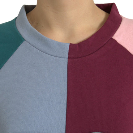 Dolce & Gabbana Multicolor Cotton Crewneck Pullover Sweater