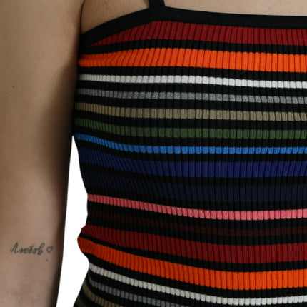 Dolce & Gabbana Multicolor Stripes Spaghetti Strap Tank Top