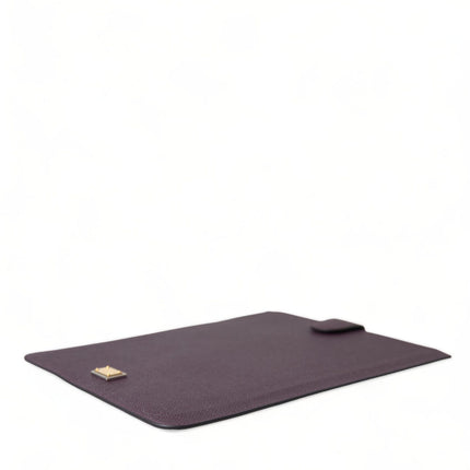 Dolce & Gabbana Dark Brown Leather Logo Plaque Cover Sleeve Tablet Case