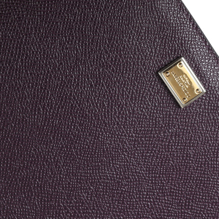 Dolce & Gabbana Dark Brown Leather Logo Plaque Cover Sleeve Tablet Case