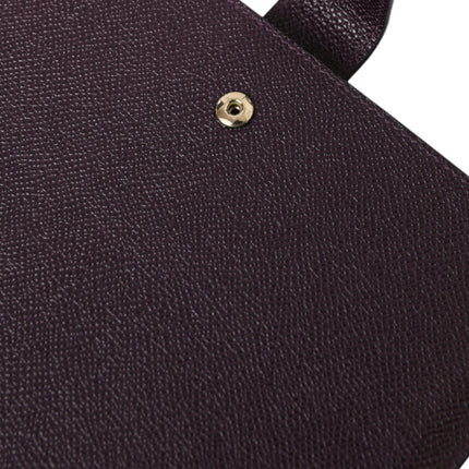 Dolce & Gabbana Dark Brown Leather Logo Plaque Cover Sleeve Tablet Case