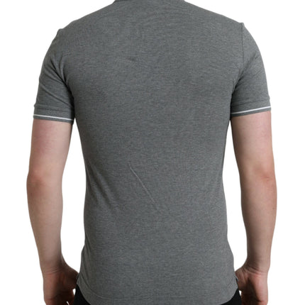 Dolce & Gabbana Gray Collared Short Sleeve Crown T-shirt