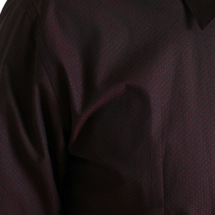 Dolce & Gabbana Maroon Jacquard Formal Dress MARTINI Shirt