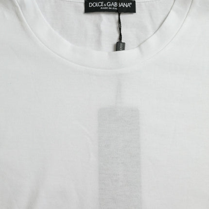 Dolce & Gabbana White Cotton Short Sleeves Crewneck T-shirt