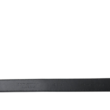 Dolce & Gabbana Black Goat Leather Antique Metal Buckle Belt