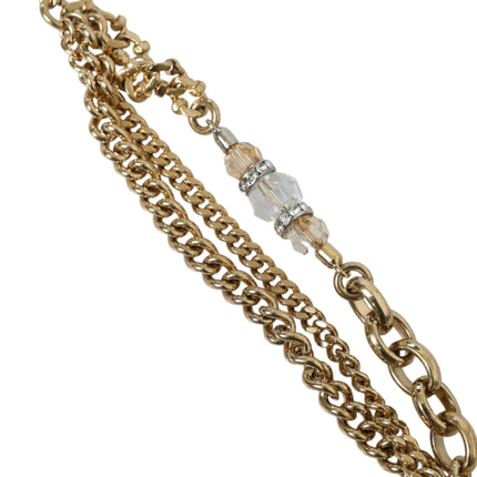Dolce & Gabbana Blue Braided Gold Brass Chain Waist Belt