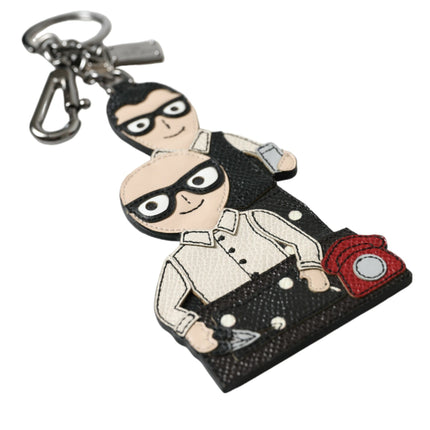 Dolce & Gabbana Leather Dominico Stefano #DGFAMILY Logo Badge Keychain