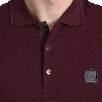 Dolce & Gabbana Maroon Collared Short Sleeves Polo T-shirt