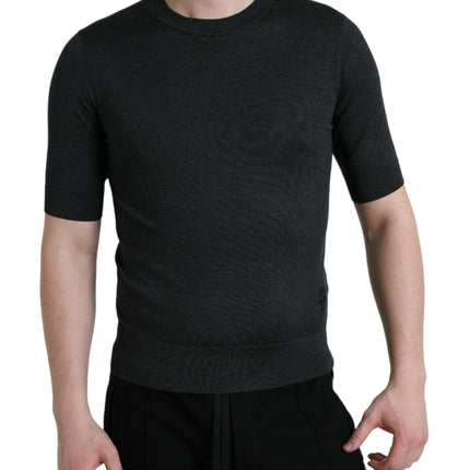 Dolce & Gabbana Dark Gray Crew Neck Short Sleeves T-shirt
