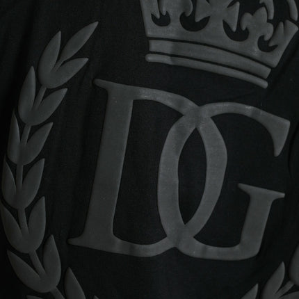Dolce & Gabbana Black Logo Embossed Crew Neck Short Sleeves T-shirt