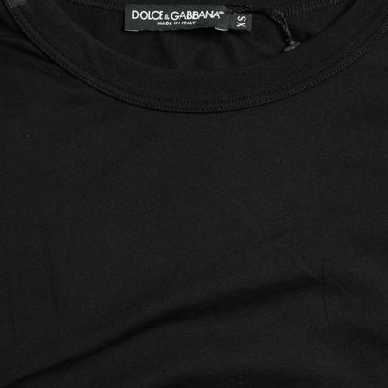 Dolce & Gabbana Black Logo Embossed Crew Neck Short Sleeves T-shirt