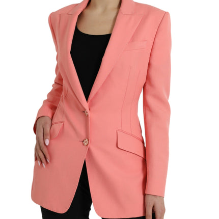 Dolce & Gabbana Pink Polyester Single Breasted Blazer Jacket