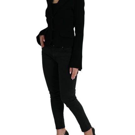 Dolce & Gabbana Black Viscose Single Breasted Blazer Jacket