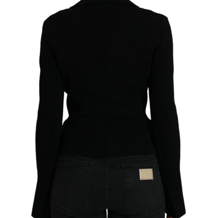 Dolce & Gabbana Black Viscose Single Breasted Blazer Jacket
