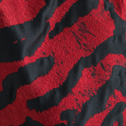 Dolce & Gabbana Black Red Patterned Cropped Coat Jacket
