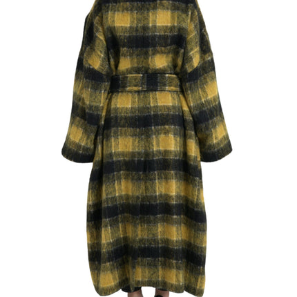 Dolce & Gabbana Yellow Checkered Long Sleeve Coat Jacket
