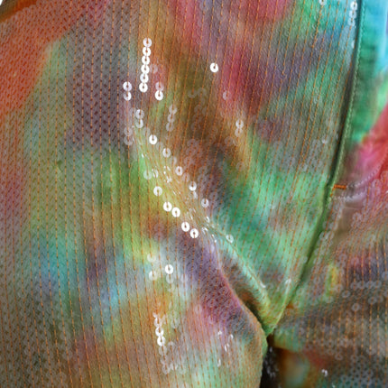 Dolce & Gabbana Multicolor Tie Dye Sequined High Waist Cropped Pants