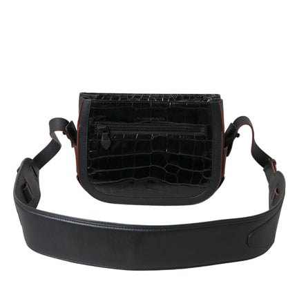 Balenciaga Black Exotic Leather Shoulder Crossbody Camera Bag