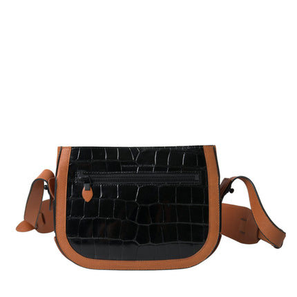 Balenciaga Black Brown Exotic Skin Leather Shoulder Camera Purse Bag