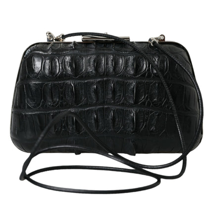Balenciaga Black Exotic Skin Leather Shoulder Crossbody Box Clutch Bag