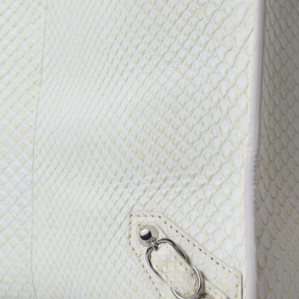 Balenciaga White Yellow Exotic Skin Leather Shopping Tote PAPIER Bag