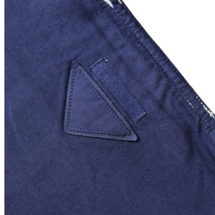 Prada Blue Jersey Fabric Logo Shoulder Shopping Tote Shopping Bag