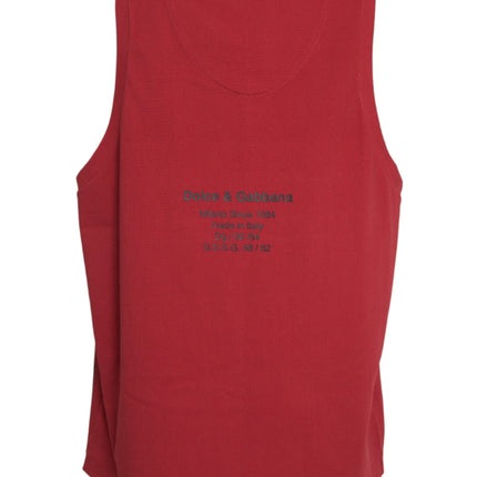 Dolce & Gabbana Red Leopard Print Sleeveless Tank T-shirt