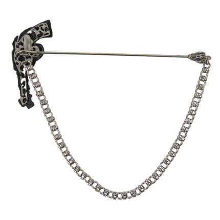 Dolce & Gabbana Brass Copper Silk Revolver Gun Men Brooch Lapel Pin