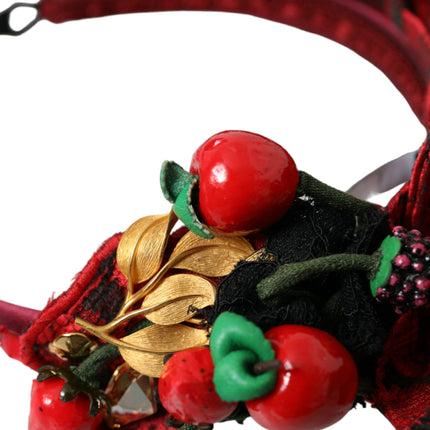 Dolce & Gabbana Red Cherry Sicily Embellished Women Hairband Diadem