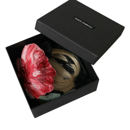Dolce & Gabbana Black Viscose White Hair Parrucchiera Headband Diadem