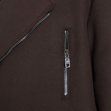 Dolce & Gabbana Brown Coat Short Biker Wool Jacket