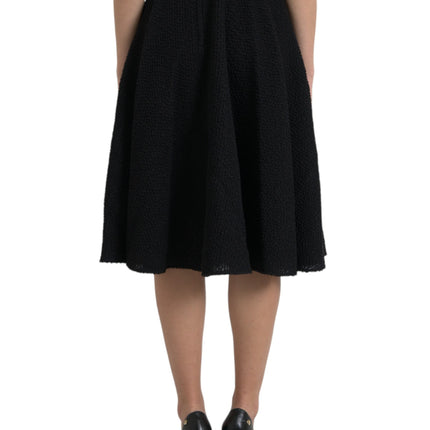 Dolce & Gabbana Black High Waist A-line Knee Length Skirt