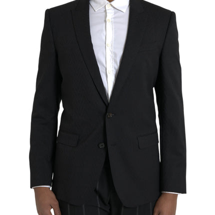 Dolce & Gabbana Black MARTINI Slim Fit Jacket Coat Blazer