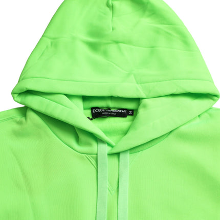 Dolce & Gabbana Neon Green Hooded Top Pullover Sweater