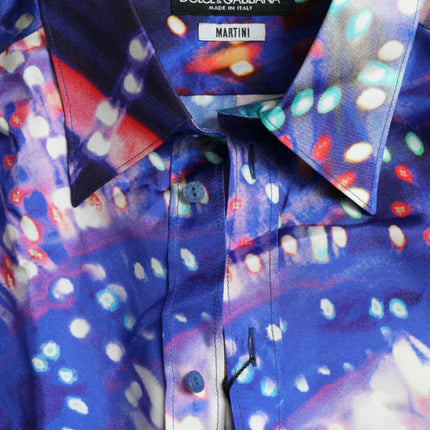 Dolce & Gabbana Purple Luminarie Silk Slim MARTINI Shirt