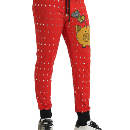 Dolce & Gabbana Red Year Of The Pig Jogger Sweatpants Pants