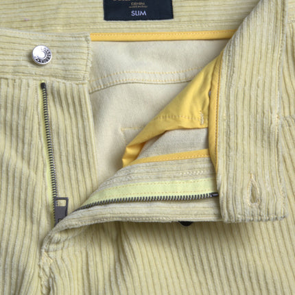 Dolce & Gabbana Yellow Corduroy Logo Plaque Skinny Denim Jeans