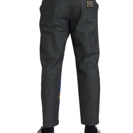 Dolce & Gabbana Multicolor Tiger Leopard Cotton Loose Tapered Pants