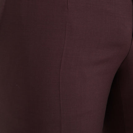 Dolce & Gabbana Maroon Wool Men Slim Fit Dress Pants