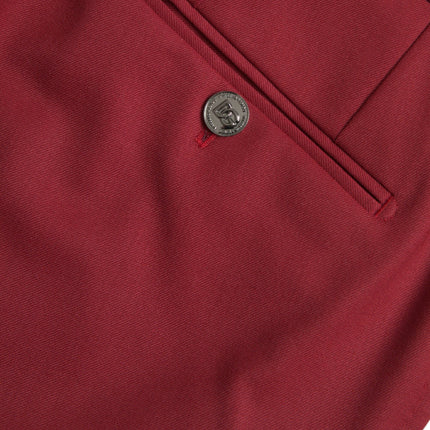 Dolce & Gabbana Red Wool Men Slim Fit Dress Pants