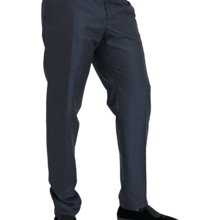 Dolce & Gabbana Blue Wool Men Skinny Dress Pants